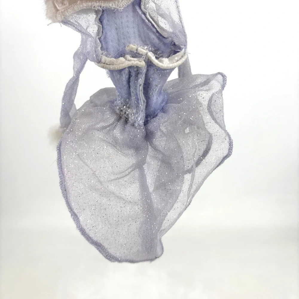 Barbie Doll Ice Skating Dress Shimmery Purple White Fleece Cuffs‎ And Neckline